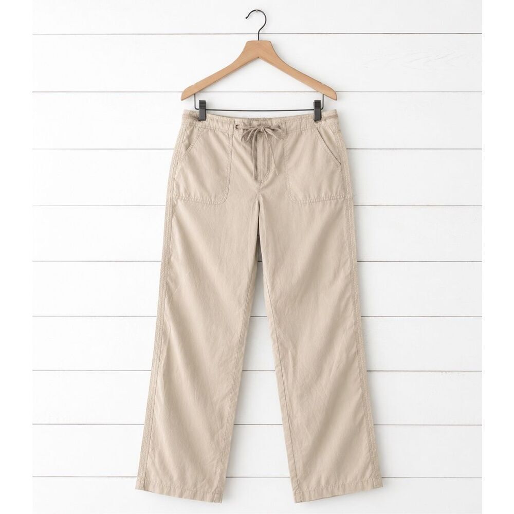 London Jean NWT tan drawstring chino pant size 14 long